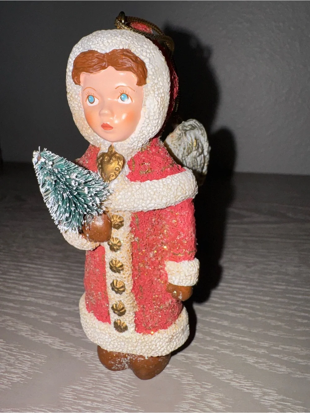 Kurt S Adler. -Girl Angel Holding Christmas Tree Ornament